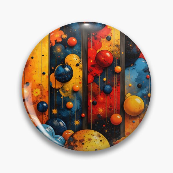 Item preview, Colorful Abstract Cosmic Floral Art Print | Bold Blue Orange Modern Wall Decor designed and sold by Kaleidoscope Print.