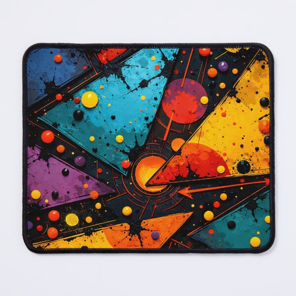 Item preview, Colorful Geometric Abstract Splash Art | Bold Modern Triangle Pop Art Print designed and sold by Kaleidoscope Print.
