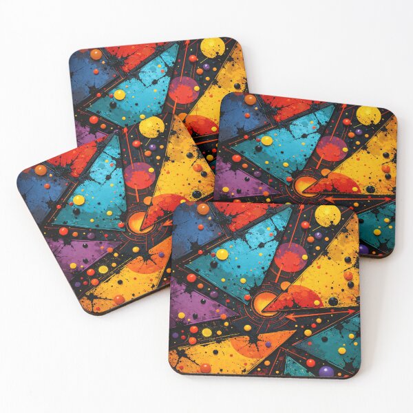 Item preview, Colorful Geometric Abstract Splash Art | Bold Modern Triangle Pop Art Print designed and sold by Kaleidoscope Print.