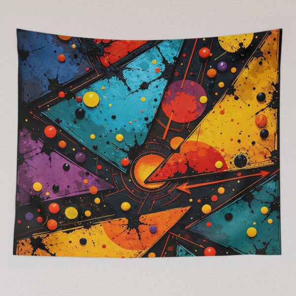 Item preview, Colorful Geometric Abstract Splash Art | Bold Modern Triangle Pop Art Print designed and sold by Kaleidoscope Print.