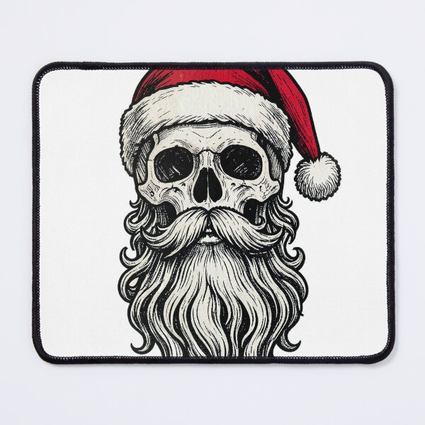 Item preview, Linocut Santa Skull with Curly Beard designed and sold by Bloomkept.