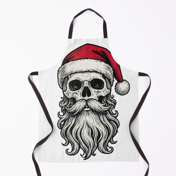 Item preview, Linocut Santa Skull with Curly Beard designed and sold by Bloomkept.