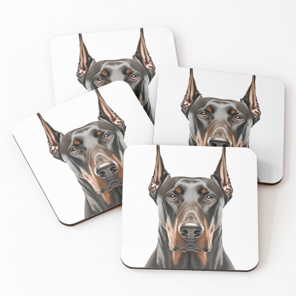 Item preview, Front-facing black and tan Doberman portrait designed and sold by ChernivtsiSkoda.