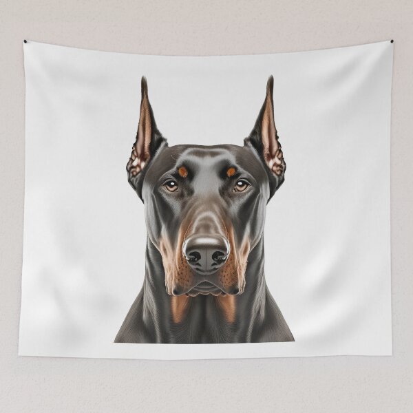 Item preview, Front-facing black and tan Doberman portrait designed and sold by ChernivtsiSkoda.