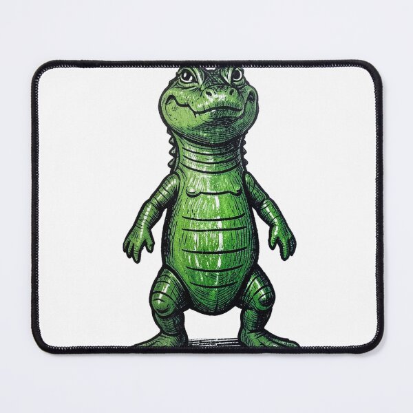 Item preview, Green Linocut Crocodile Standing Upright designed and sold by Bloomkept.