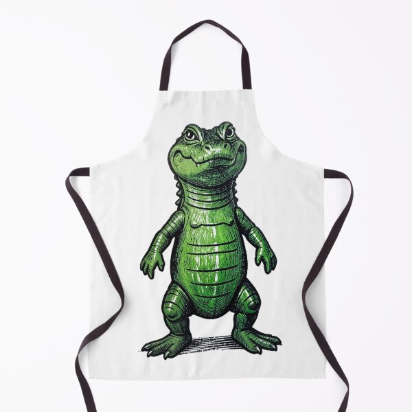 Item preview, Green Linocut Crocodile Standing Upright designed and sold by Bloomkept.