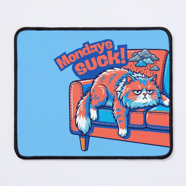 Item preview, Mondays Suck Grumpy Cat Sticker Funny Monday Cat Humor Relatable Anti Monday Gift Couch Cat Meme designed and sold by Wander & Whim Designs.