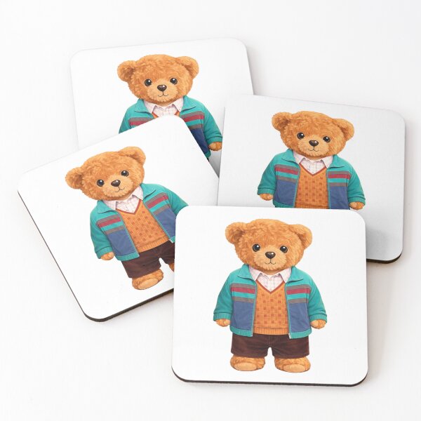 Item preview, Cute Geek Style Teddy Bear in Knit Vest and Jacket Illustration designed and sold by CuteBear87.