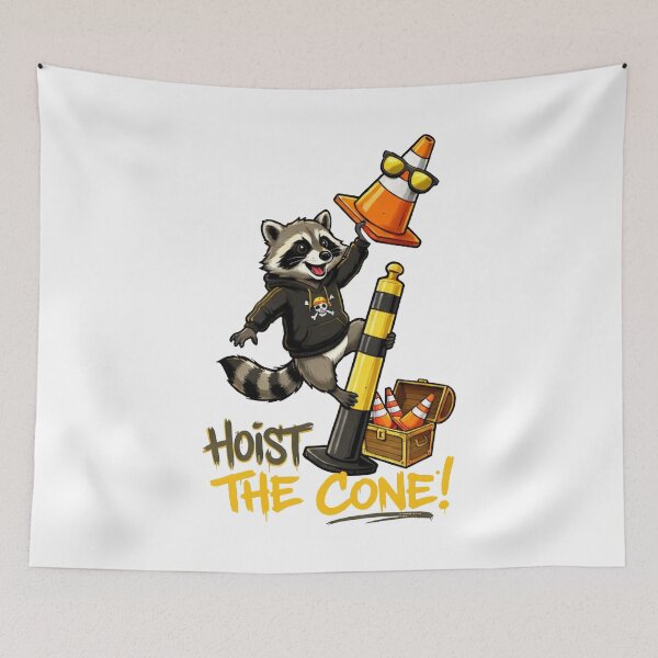 Item preview, Hoist The Cone Raccoon designed and sold by marnisa.
