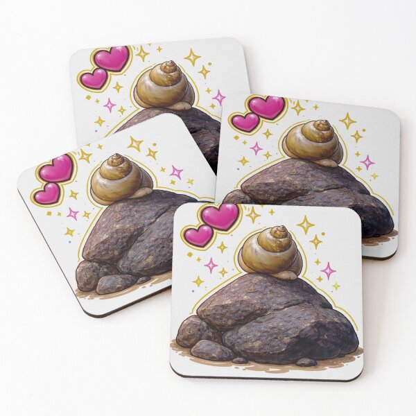 Item preview, Cute Snail on Rock with Hearts – Kawaii Love Aesthetic Design designed and sold by Babadesign48.