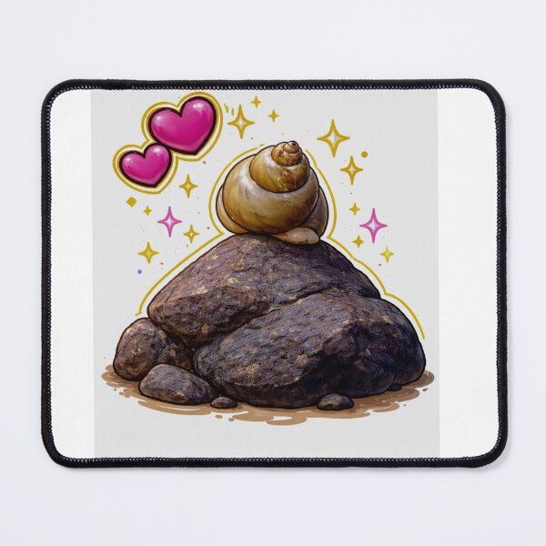 Item preview, Cute Snail on Rock with Hearts – Kawaii Love Aesthetic Design designed and sold by Babadesign48.