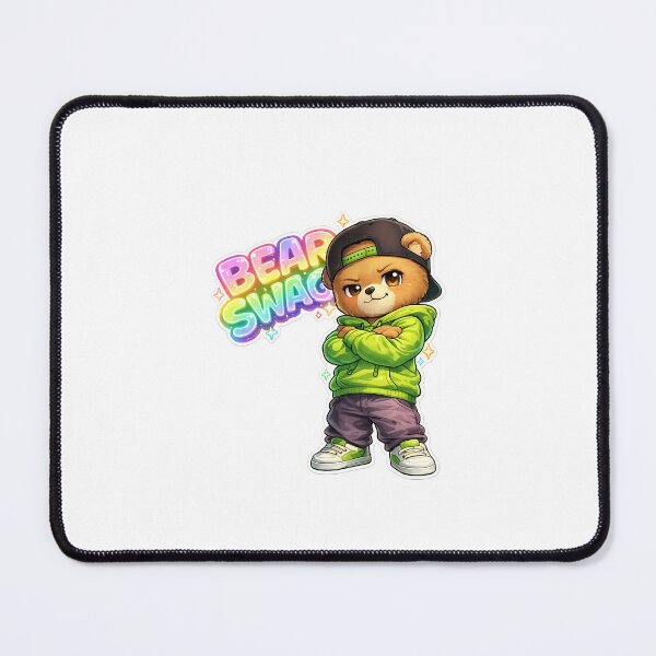 Item preview, Bear Swag – Chibi Teddy Streetwear Neon Glow Sticker ?✨ designed and sold by SparkVault.
