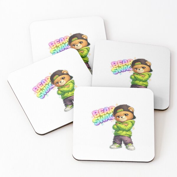 Item preview, Bear Swag – Chibi Teddy Streetwear Neon Glow Sticker ?✨ designed and sold by SparkVault.