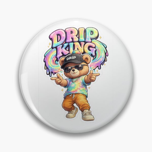 Item preview, Drip King Teddy – Kawaii Streetwear Bear Sticker ?? designed and sold by SparkVault.