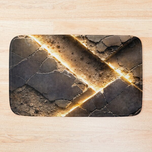 Item preview, Cracked Stone with Golden Light | Dramatic Abstract Texture Wall Art Print designed and sold by Kaleidoscope Print.