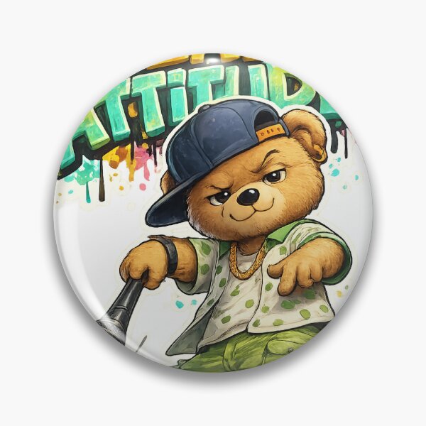 Item preview, Bear Attitude – Cool Teddy Street Style Graffiti Sticker ?? designed and sold by SparkVault.