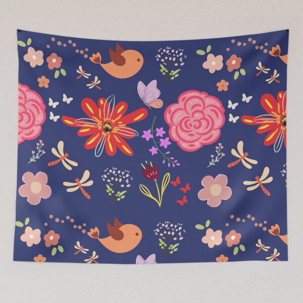Item preview, Midnight Garden Hardcover Journal | Whimsical Bird & Dragonfly Floral Notebook designed and sold by FestivityFinds.