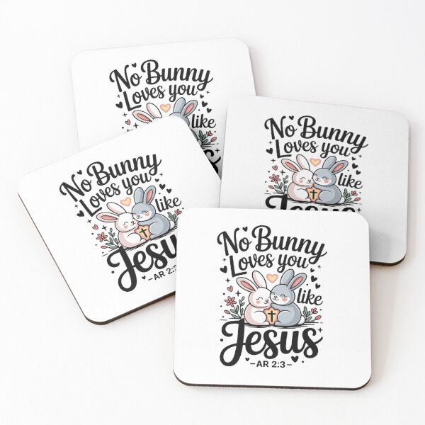 Item preview, No Bunny Loves You Like Jesus | Cute Bunny Couple Christian designed and sold by Shanker-studio.