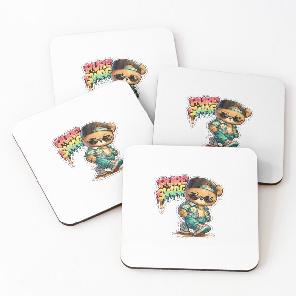 Item preview, Pure Swag Teddy Bear – Sassy Chibi Bear in Hawaiian Shirt & Streetwear | Drip Style Cute Aesthetic designed and sold by SparkVault.