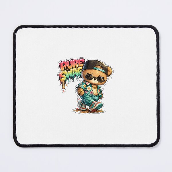 Item preview, Pure Swag Teddy Bear – Sassy Chibi Bear in Hawaiian Shirt & Streetwear | Drip Style Cute Aesthetic designed and sold by SparkVault.