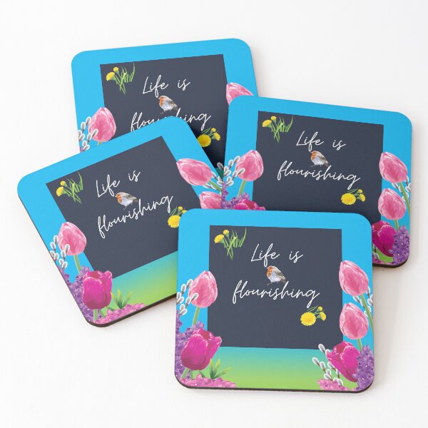 Item preview, Life is Flourishing Spring Robin and Pink Tulips Greeting Card designed and sold by FestivityFinds.