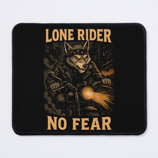 Item preview, Vintage Biker Wolf Motorcycle Art Lone Rider designed and sold by SholoStudio.