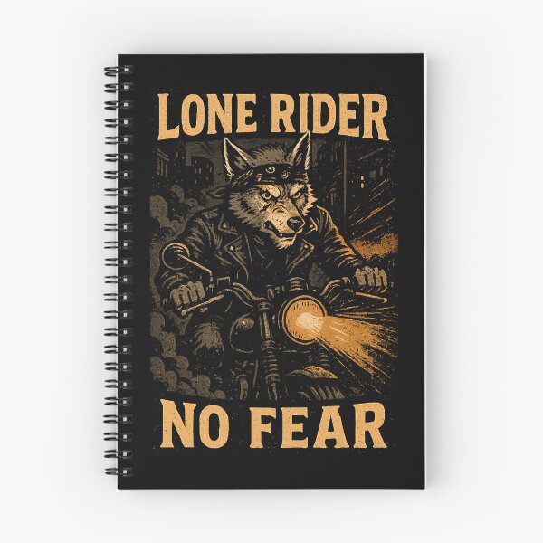 Item preview, Vintage Biker Wolf Motorcycle Art Lone Rider designed and sold by SholoStudio.