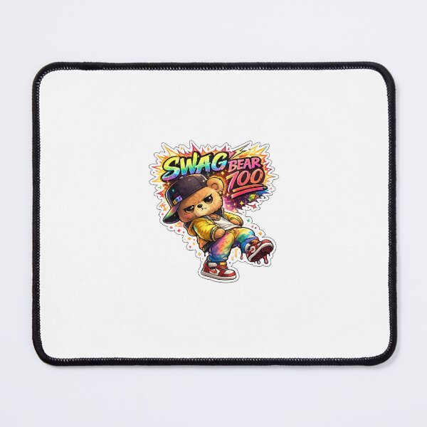 Item preview, SWAG BEAR 100 – Ultimate Attitude Teddy in Neon Streetwear | Cool Urban Cartoon Bear Design designed and sold by SparkVault.