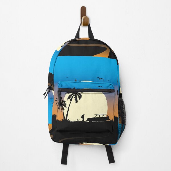 Item preview, Lonely Road Sunset Silhouette with Palm Trees & Vintage Car designed and sold by skgraphictrafic.