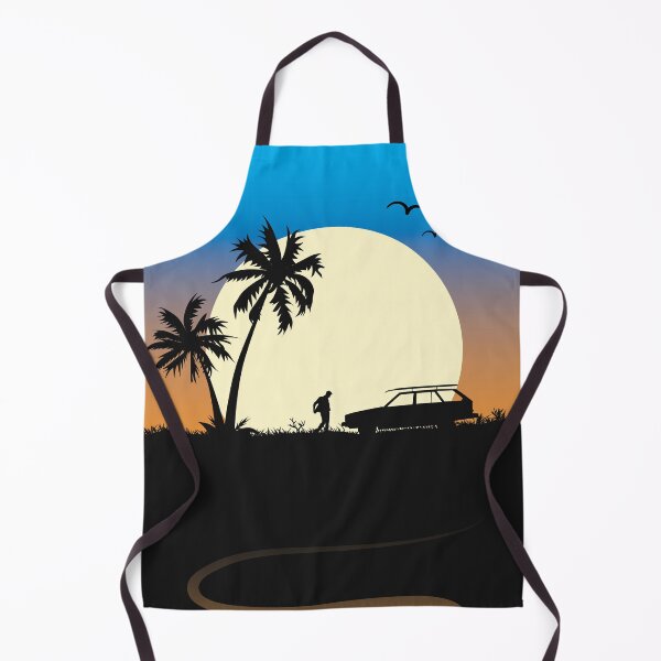 Item preview, Lonely Road Sunset Silhouette with Palm Trees & Vintage Car designed and sold by skgraphictrafic.