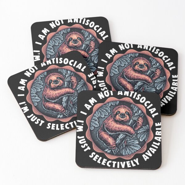 Item preview, Funny Sloth I'm Not Antisocial I'm Just Selectively Available Introvert Quote designed and sold by haitrieuic96.