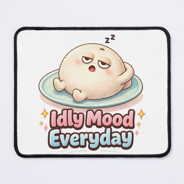 Item preview, Idly Mood Everyday – Cute Indian Food Cartoon , Funny Lazy Mood Meme Design designed and sold by Globalcitytees.