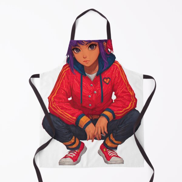 Item preview, Purple Haired Anime Girl in Red Hoodie designed and sold by Piotrek0001.