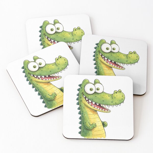 Item preview, Happy Cartoon Crocodile - Cute Smiling Gator Art designed and sold by myforestfog.