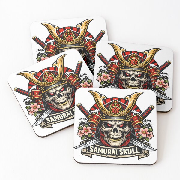 Item preview, Bushido Samurai Skull - Japanese Oni Mask Streetwear & Katana Tattoo Art designed and sold by Psychlee Best Finds.