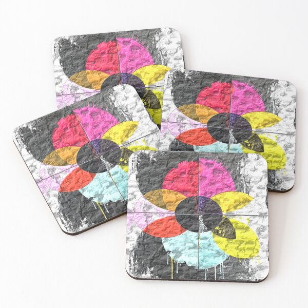 Item preview, radiant color wheel thick acrylic colorful geometric abstract design designed and sold by SmashingDeals.