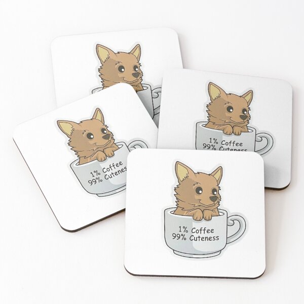 Item preview, Cute Dog Coffee Lover 1% Coffee 99% Cuteness Funny Puppy Mug Design designed and sold by ZYNORAworld.