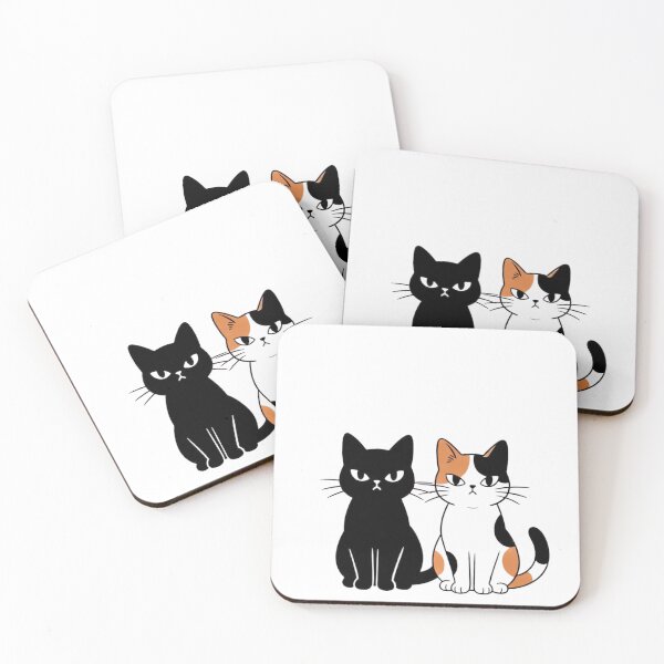 Item preview, 黒猫と三毛猫のなかよしコンビ designed and sold by nyankojikan.
