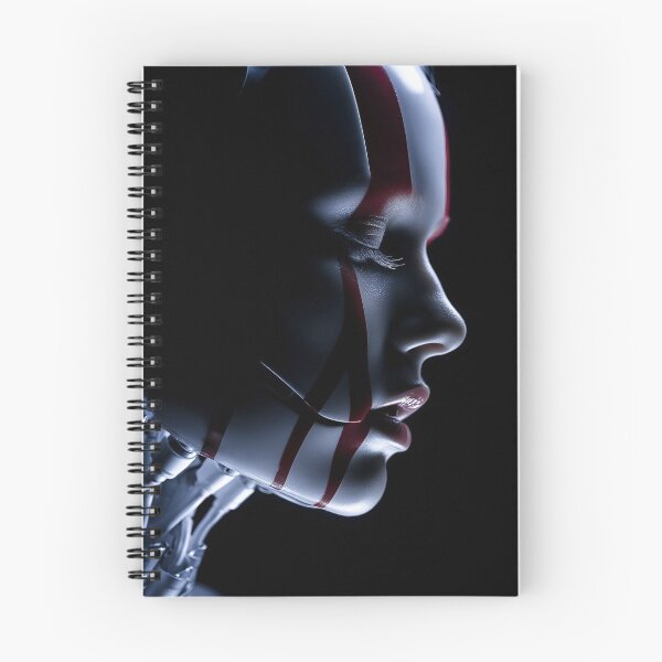 Item preview, Android Face Close-Up Futuristic Sci Fi Portrait designed and sold by cyberartmaker.