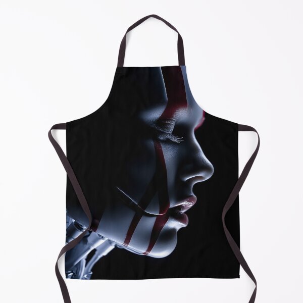 Item preview, Android Face Close-Up Futuristic Sci Fi Portrait designed and sold by cyberartmaker.