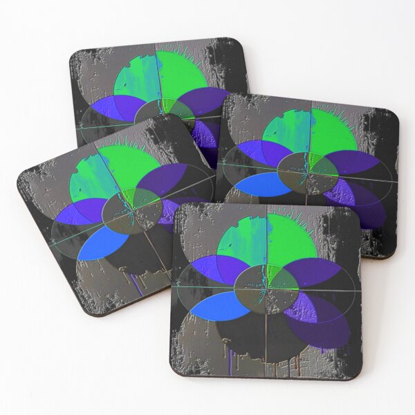 Item preview, radiant color wheel dark fluorescence colorful geometric abstract design designed and sold by SmashingDeals.