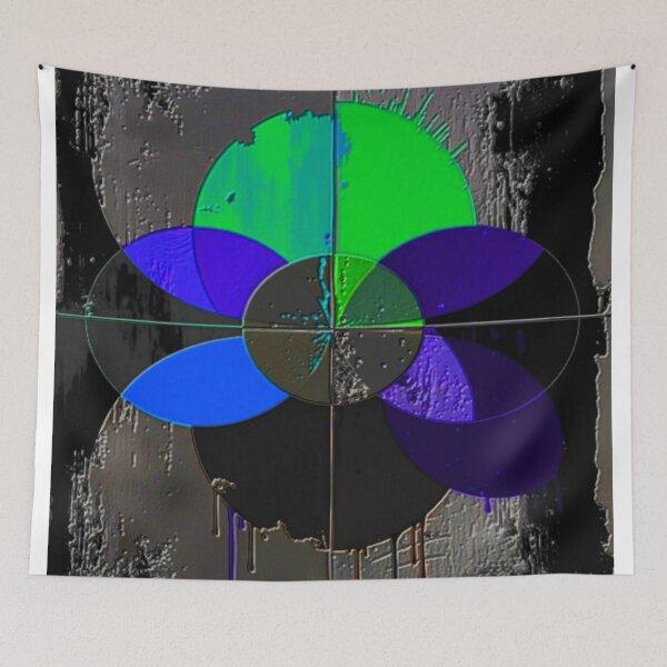 Item preview, radiant color wheel dark fluorescence colorful geometric abstract design designed and sold by SmashingDeals.