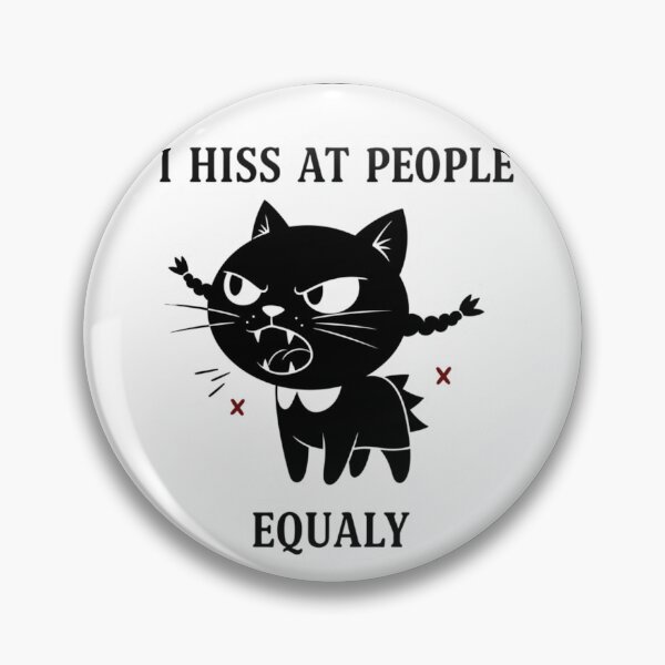 Item preview, Wednesday Cat I Hiss at People Equally – Funny Goth Cat Meme designed and sold by Mojibebe.