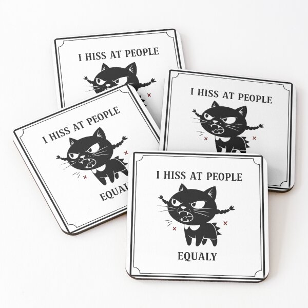 Item preview, Wednesday Cat I Hiss at People Equally – Funny Goth Cat Meme designed and sold by Mojibebe.