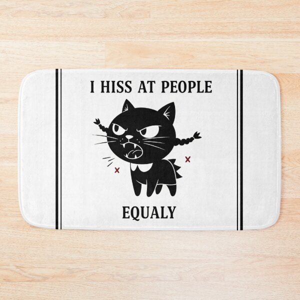 Item preview, Wednesday Cat I Hiss at People Equally – Funny Goth Cat Meme designed and sold by Mojibebe.