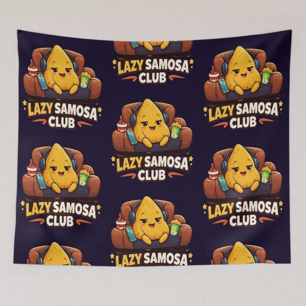 Item preview, Lazy Samosa Club – Cute Indian Food Cartoon, Funny Relax Meme Design for Food Lovers designed and sold by Globalcitytees.