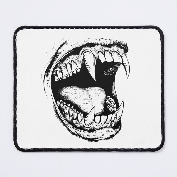 Item preview, Vampire Fangs Open Mouth Dark Horror Illustration designed and sold by inkoutninja.