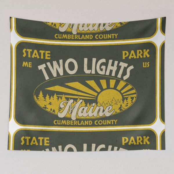 Item preview, Two Lights State Park, Cumberland County, Maine, badge design designed and sold by Wanderful-roads.