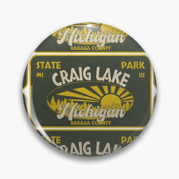 Item preview, Craig Lake State Park, Baraga County, Michigan, badge design designed and sold by Wanderful-roads.