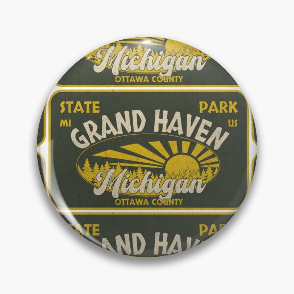 Item preview, Grand Haven State Park, Ottawa County, Michigan, badge design designed and sold by Wanderful-roads.